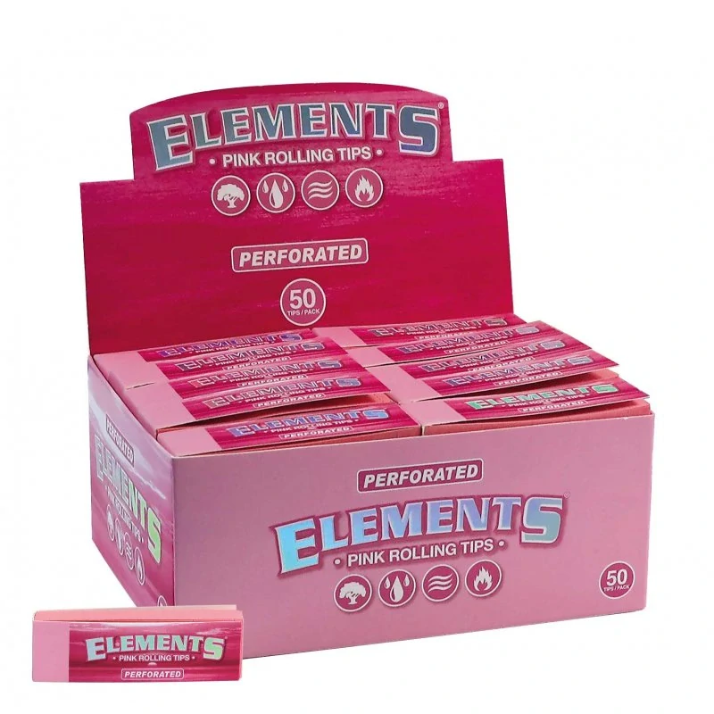 Filtry ELEMENTS PINK tips - perforované, růžové - 50 filtrů | box 50 ks