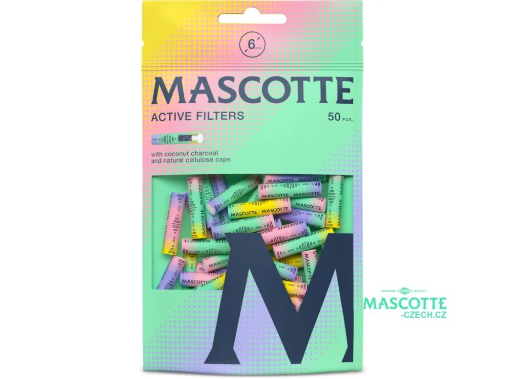 Uhlíkové filtry Mascotte Active Filter Bright Colors, 50 ks v balení