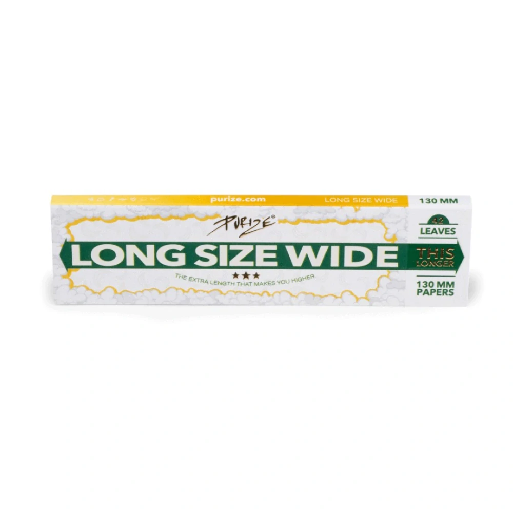 PURIZE papírky Long Size Wide, 42 ks v balení, nebělené