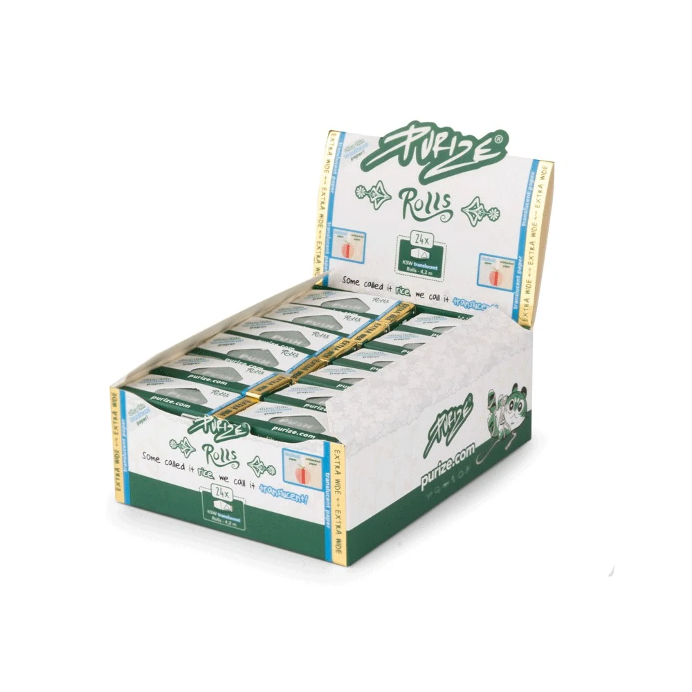 PURIZE průsvitné rolovací papírky Translucent Wide Rolls, 4,2 m | box 24 ks