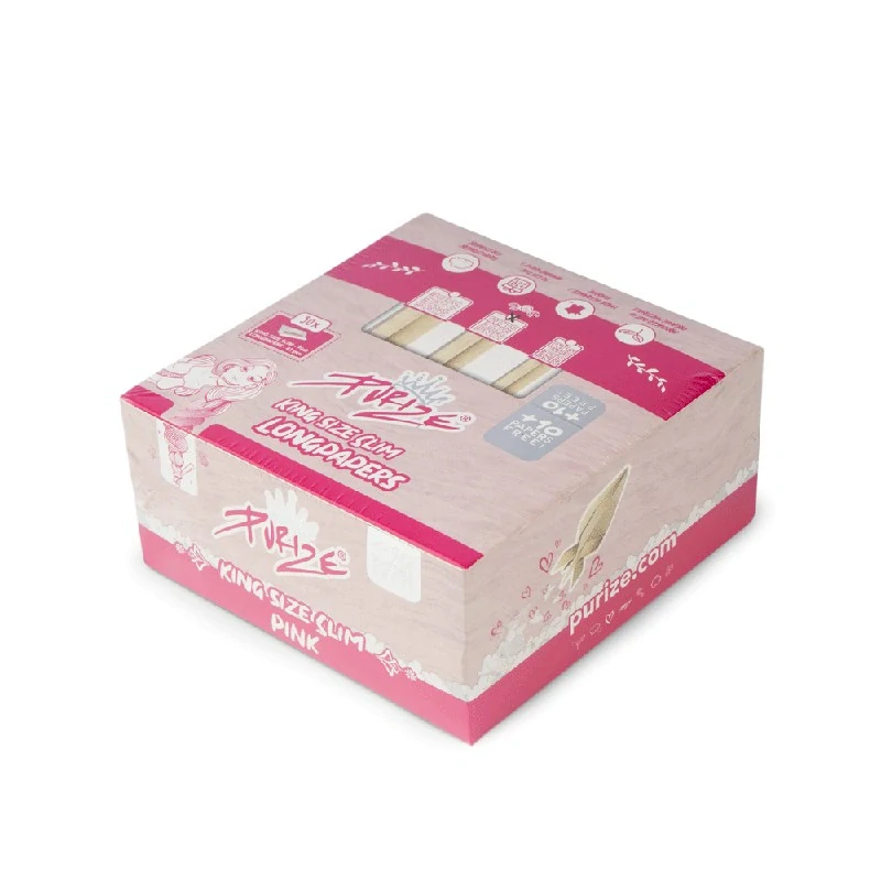 PURIZE papírky King Size Slim, 42 ks v balení, růžové