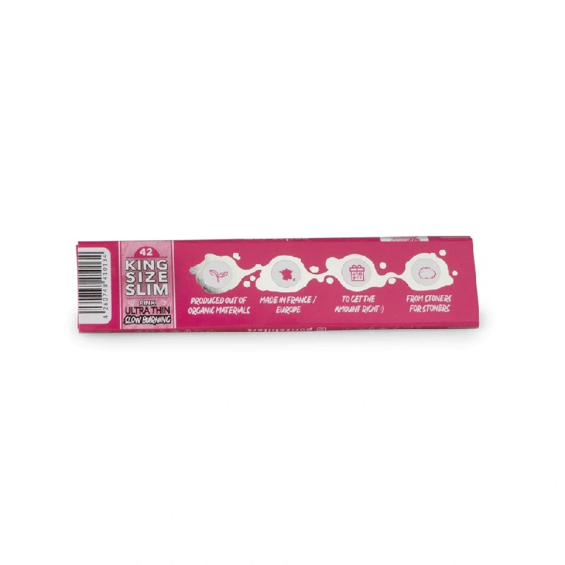PURIZE papírky King Size Slim, 42 ks v balení, růžové| box 50 ks