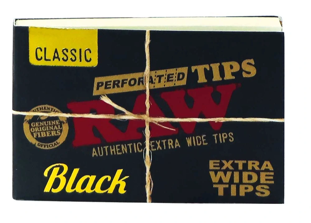 Filtry RAW BLACK - extra široké, nebělené, perforované 40 ks v balení | box 36 ks