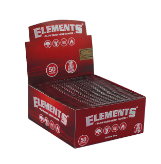 Papírky ELEMENTS King Size Slim RED, 32ks v balení | box 50ks