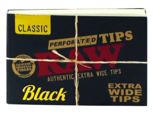 Filtry RAW BLACK - extra široké, nebělené, perforované 40 ks v balení